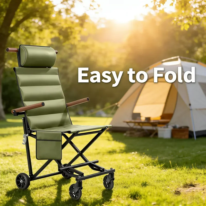 Custom Processed Manual Foldable Wheelchair for the Elderly People High Comfort for Home and Outdoor Assisted Mobility