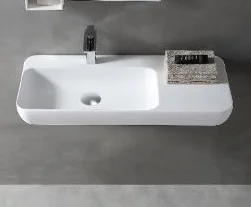 Solid Surface Artificial Stone Wall-hung Bathroom Wash Basin Matt White Black