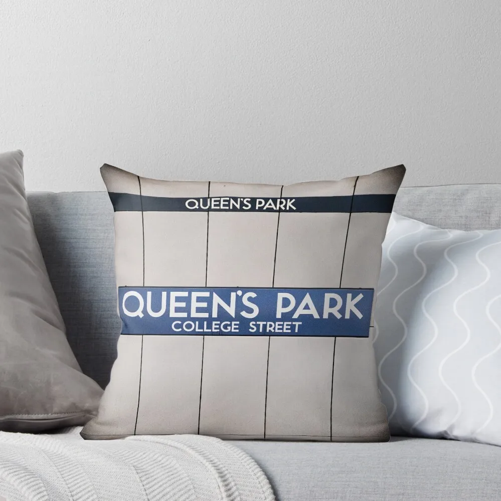 

Queen's Park Toronto Subway Sign Throw Pillow Sitting Cushion pillow pillowcase Luxury Room Decorative Cushions pillow