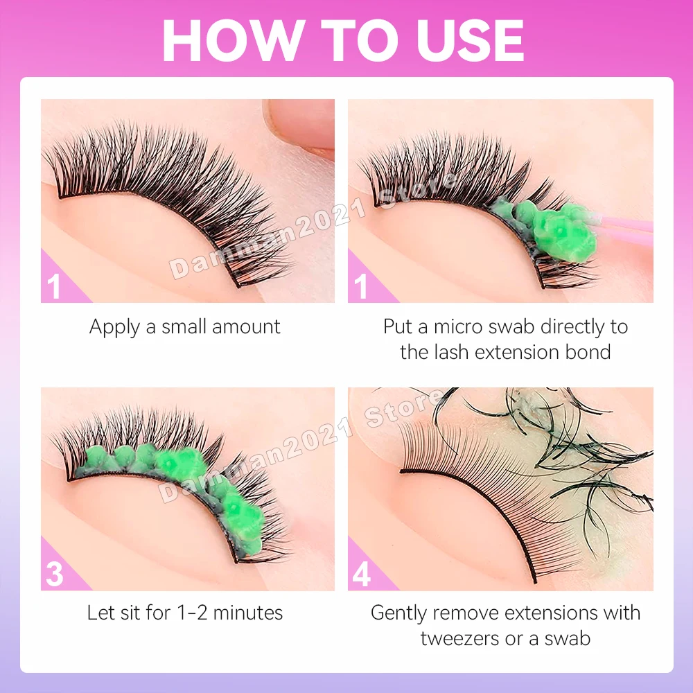 Damman 5/10Pcs 5g Eyelash Remover Cream Professional Eyelash Extension Glue Remover No Irritation Lash Glue Remover Makeup Tools