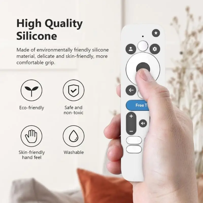 Cubierta protectora silicona para Onn.googletv Box 4KPro Control remoto Antislip Case Durabilidad con correa muñeca