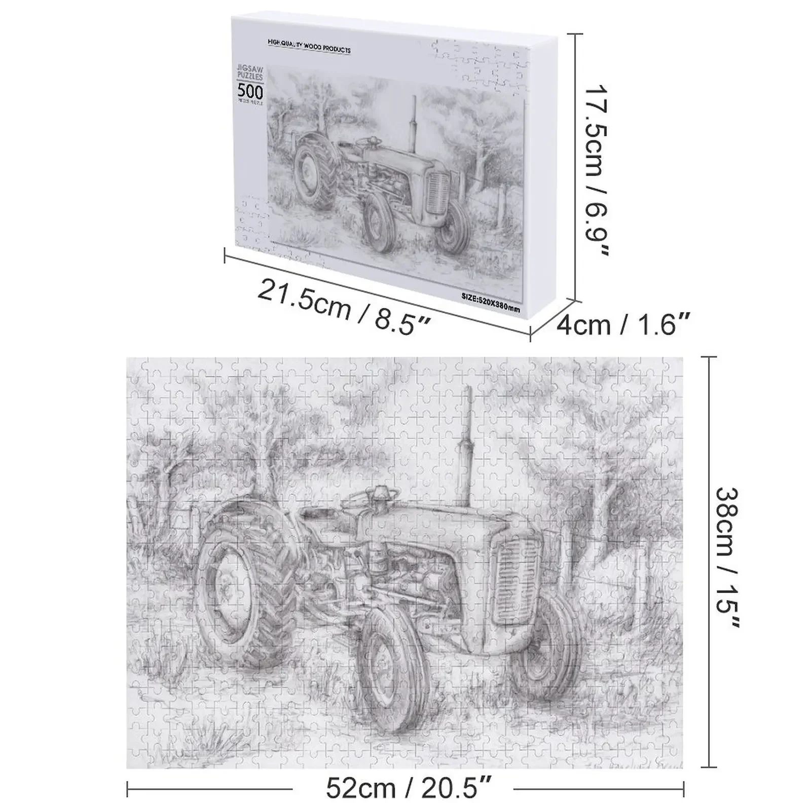 마시 퍼거슨 35 트랙터 그림 직소 퍼즐 맞춤형 어린이 선물 맞춤형 나무 퍼즐