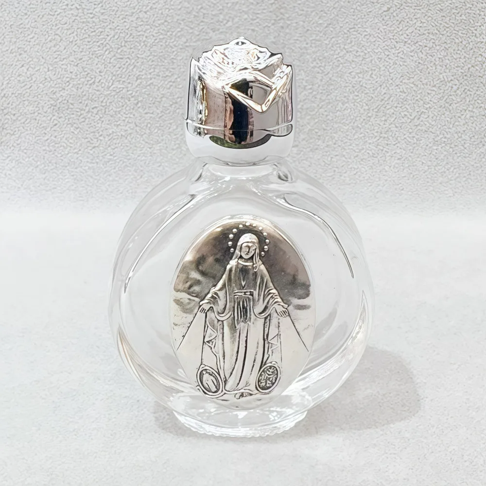 Glasflaschen für Weihwasser 0,5oz Geprägte Reise-Nachfüllflaschen Jesus für Katholische Kommunion Taufe Hochzeit Gastgeschenke – Detail 1
