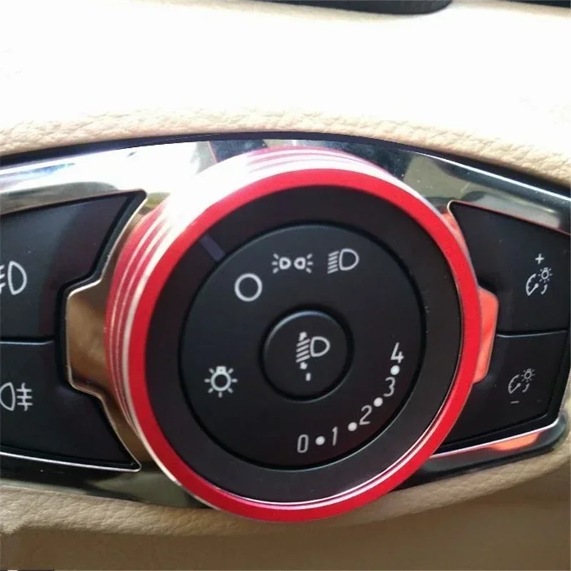 WELKINRY For Ford Everest Endeavour Edge Ranger Explorer Car Head Front Console Fog Lamp Light Regulator Switch Knob Ring Trim