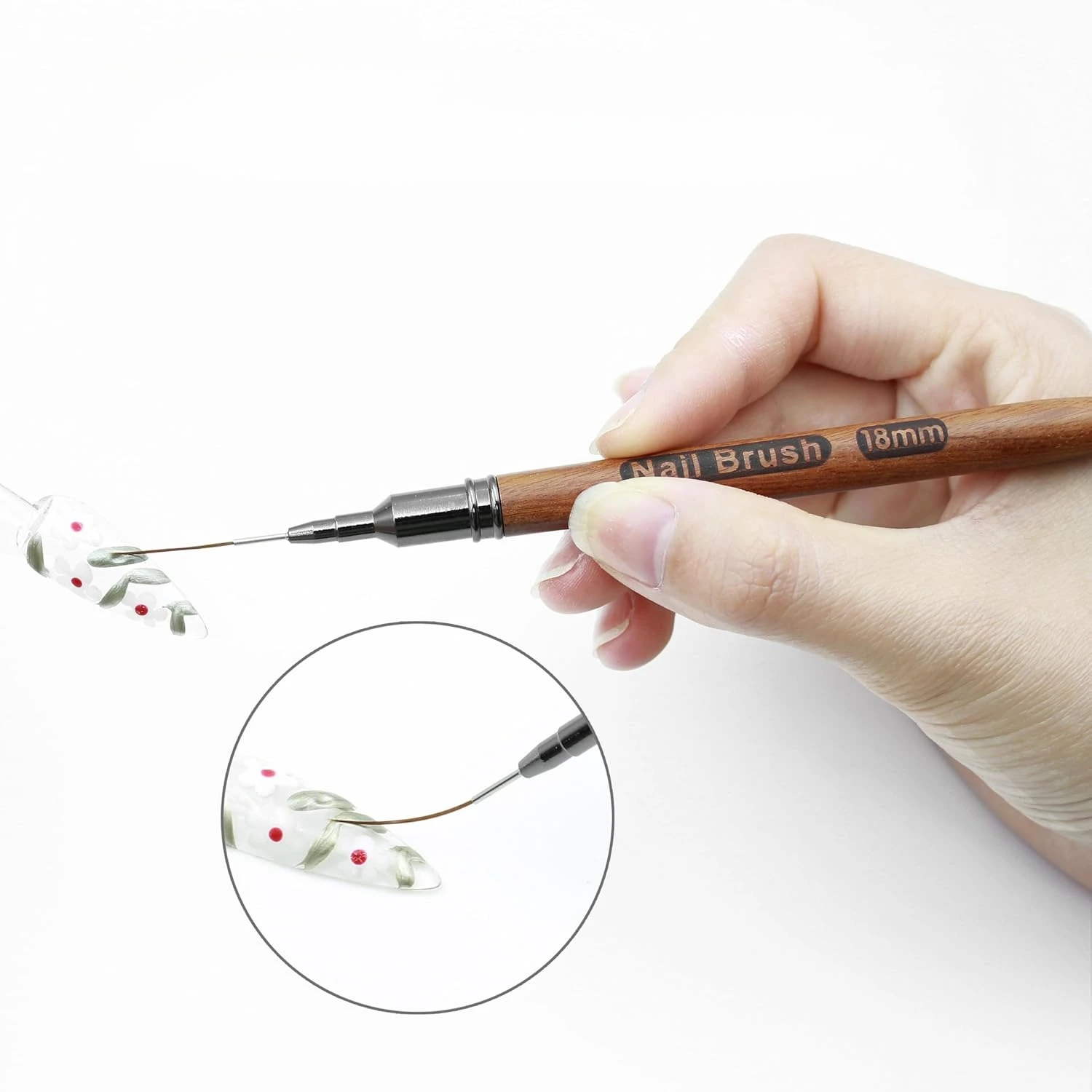 Nail Brush Wood Handle Gel Nail Art Liner DIY Painting Brush Drawing Lines Stripe Flower Painting Pen UV Gel Manicure Salon Tool