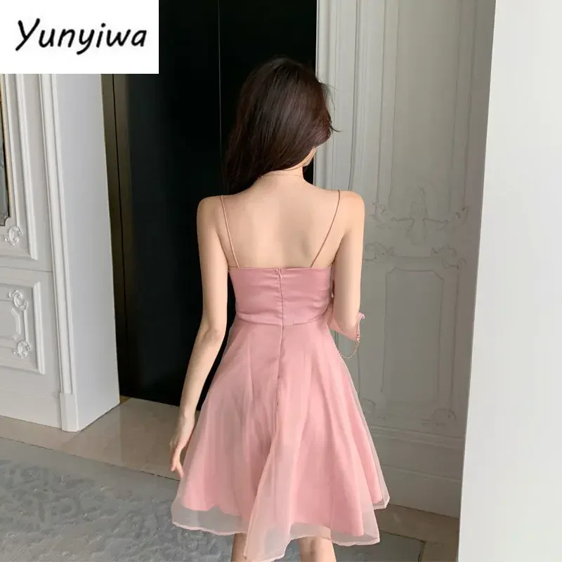 White Dress for Women Casual Lace Vintage A-line Solid Mid-calf Dresses Fashion Korea Clothes Formal party Sexy Dress New