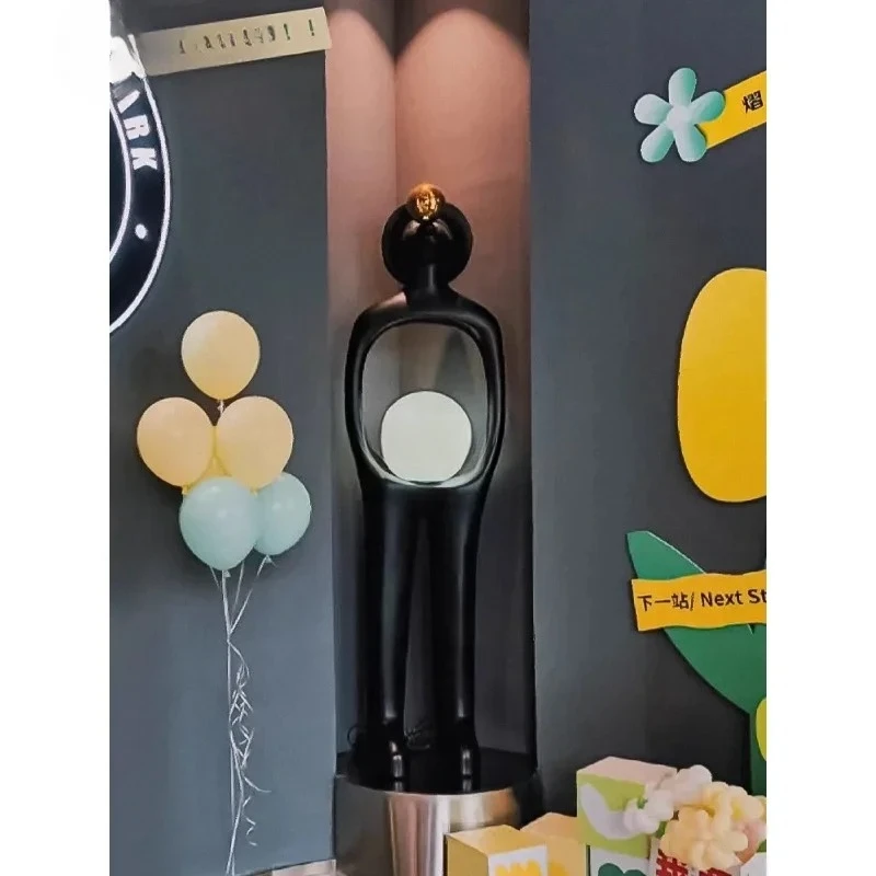 

Светящаяся гуманоидная художественная скульптура для пола, роскошный декор из стеклопластика для вестибюля отеля и выставочного зала