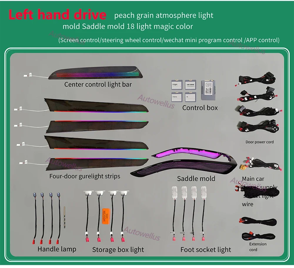 Atmosphere Lamp For A4 S4 B8 2009-2016 Dynamic Magic 256 Colors Mobile Control Saddle Trim Car Ambient Mood Light