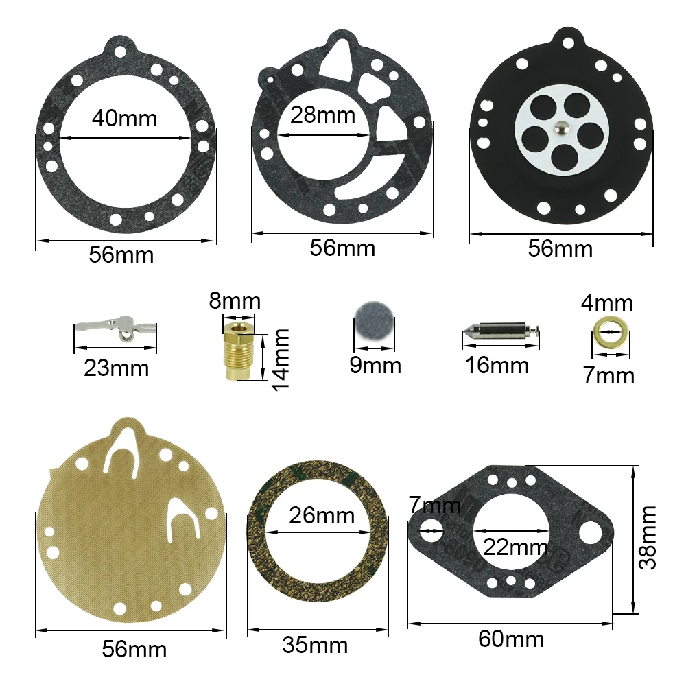 2 Set Carburetor Carb Repair Rebuild Kit for Tillotson RK-88HL 700 707 770 RK-92HL RK-94HL Diaphragm Gasket