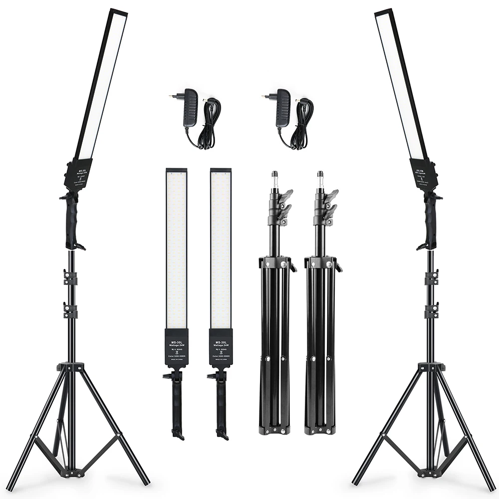 

Photography Studio LED Lighting Kit Dimmable LED Video Light Handheld Fill Light With Light Stand 24W 3200K-5500K Photographic