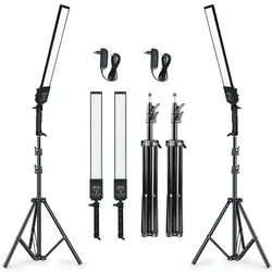 Photography Studio LED Lighting Kit Dimmable LED Video Light Handheld Fill Light With Light Stand 24W 3200K-5500K Photographic