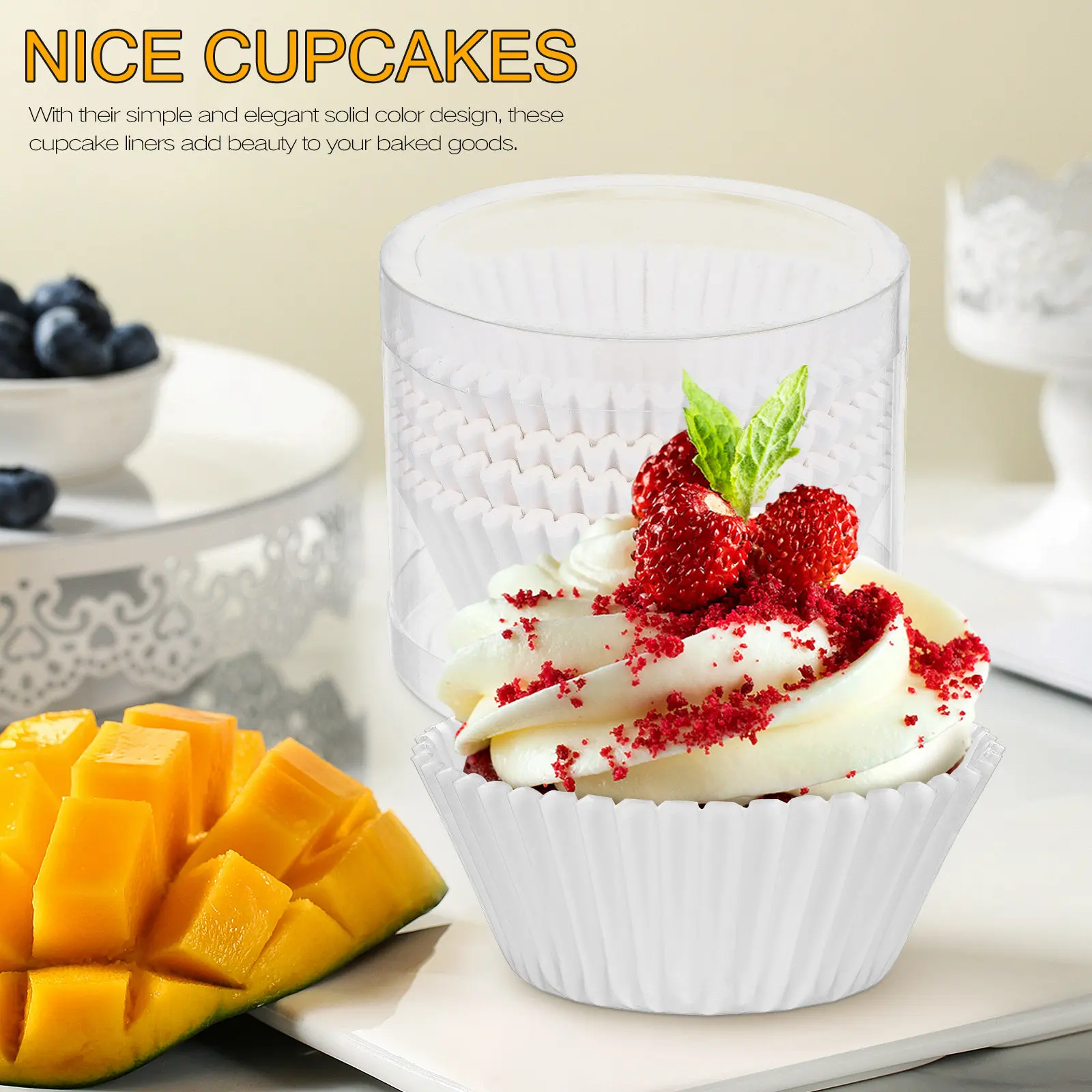 500 Piezas de Moldes de Papel para Cupcakes, Diseño Resistente al Aceite, Color Sólido Elegante para Postres de Boda, Mini Moldes para Cupcakes y Muffins
