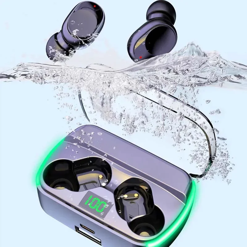 M60 Wireless Earphones TWS Blue-tooth 5.3 Touch Smart Earbuds Low Delay Gaming Headphones with LED Display Power Bank