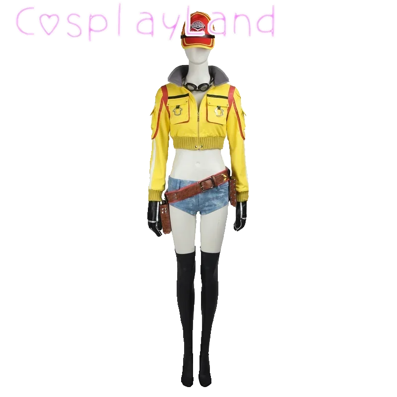 

FF15 Cindy Aurum Cosplay Costume FFXV Cindy Jacket Coat Hat Shorts Belt Boots Full Set and Individual Items Are Sold Women Suit