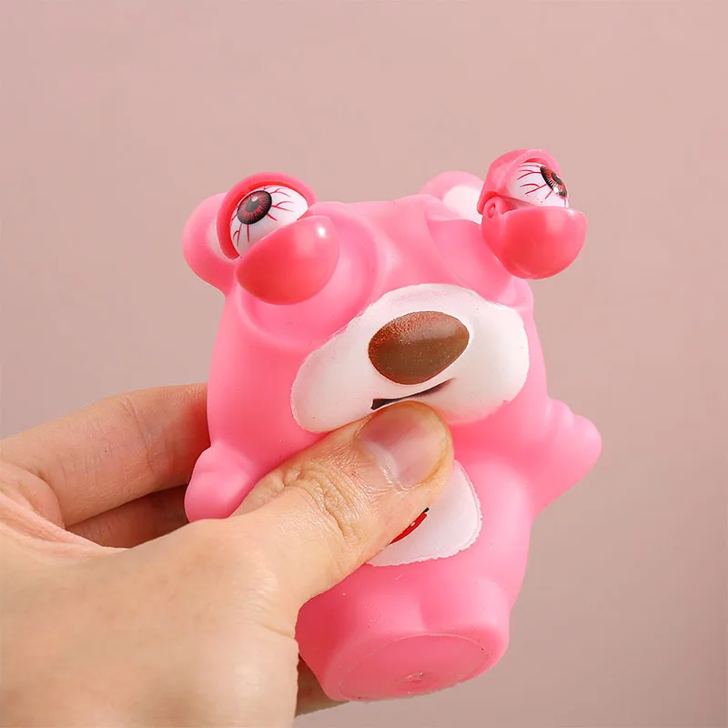 Jouet Anti-Stress, yeux accroupis, ours fraise, colle douce, jouets à presser, Fidget, farces Squishy pour enfants et adultes, cadeau J192