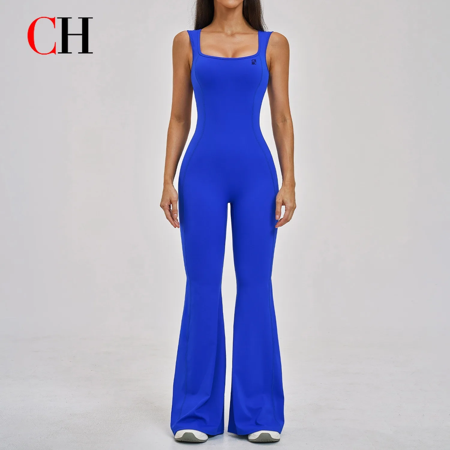 CH Western-style One-piece Bodysuit Sports Yoga Backless Jumpsuit Flared Fitness Yoga Wear All-in-one Slimming Yoga Outfit