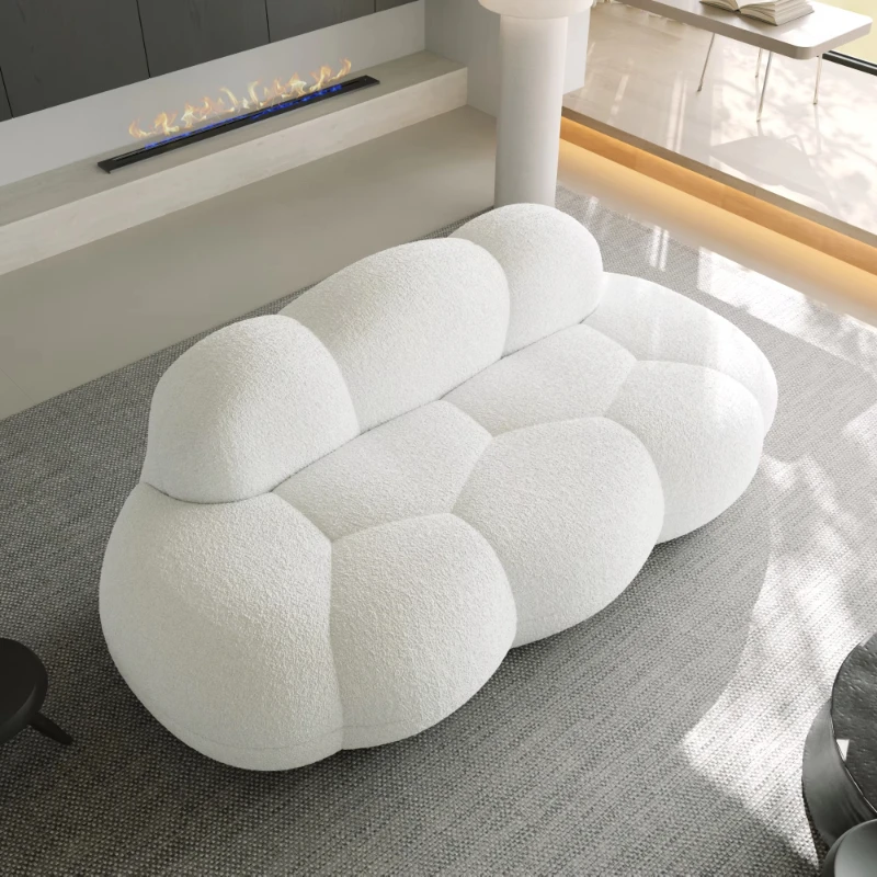 

Modern Cloud Fabric Sofa Sponge Filled Comfortable Padded Leisure Sofa Suitable for Living Room Bedroom Apartment