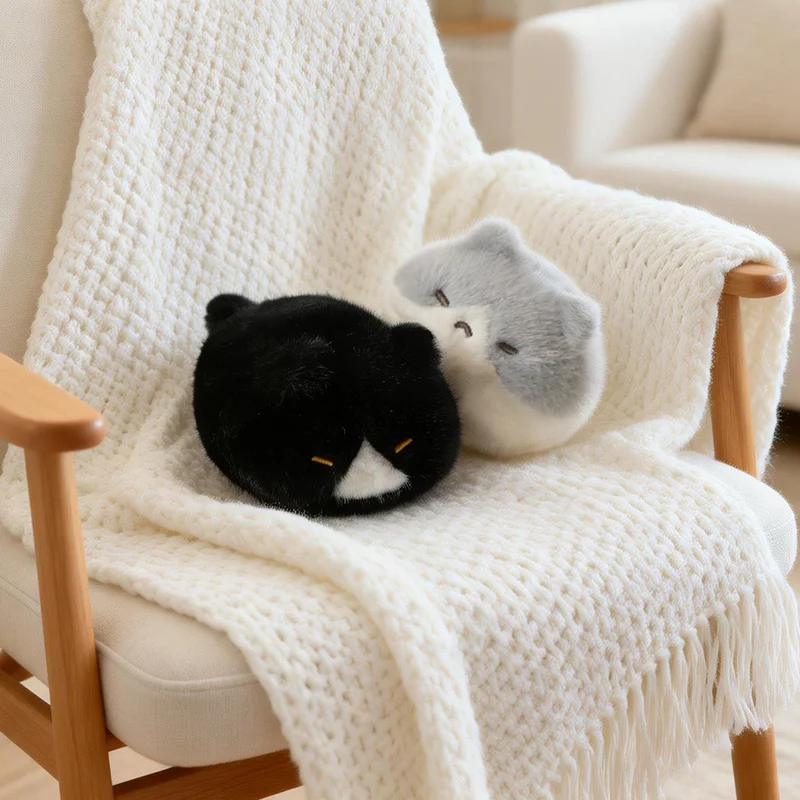 Peluche Gato Siames Negro Juguete Peluche Gatito Realista Muñeco Animal Tacto Artificial Cumpleaños Uncompressed Pinch Cat Hot - view 6