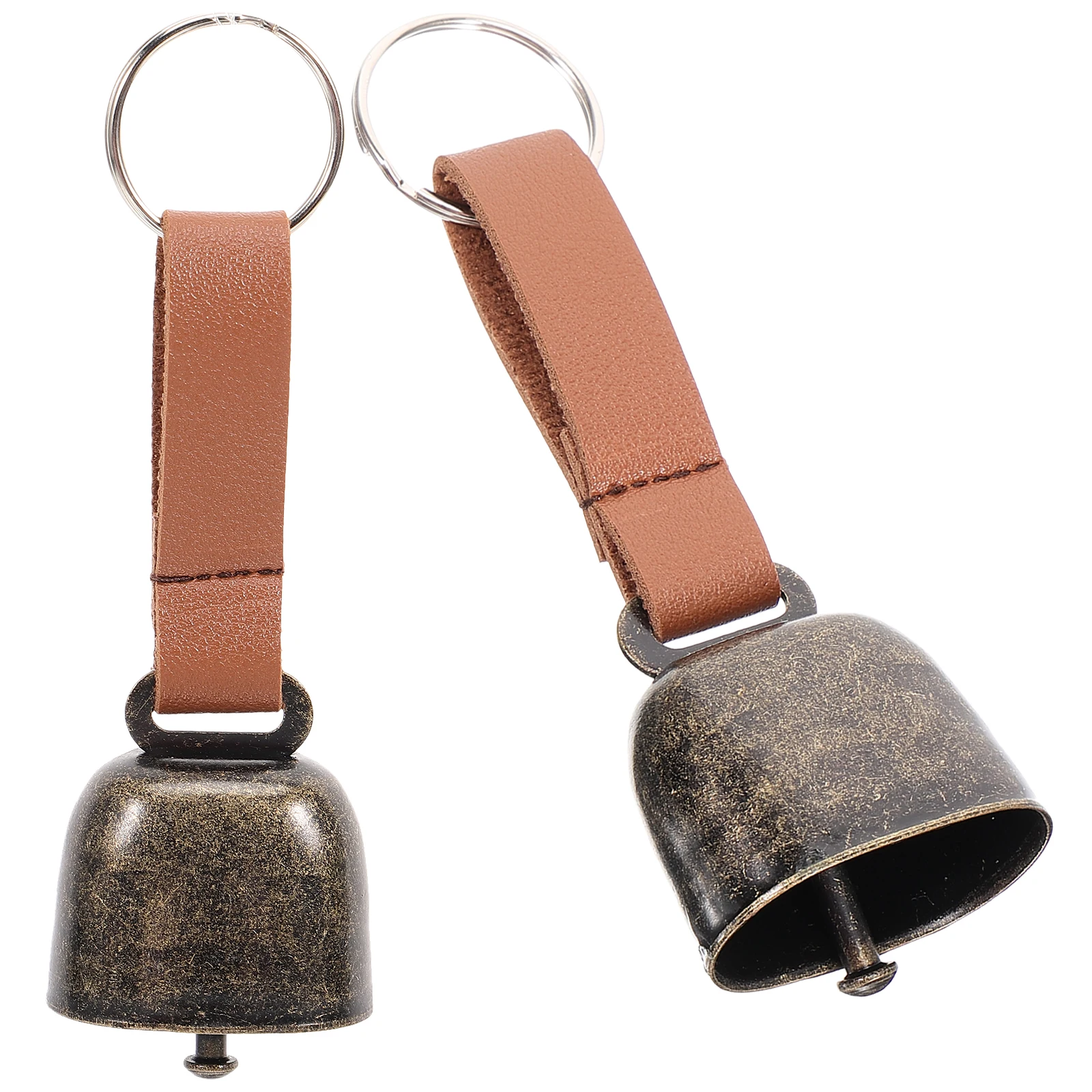 

2 Pcs Bear-driving Pendant Vintage Copper Bells for Hiking Camping Anti-lost Durable Metal Cow Pet Bell Ornaments