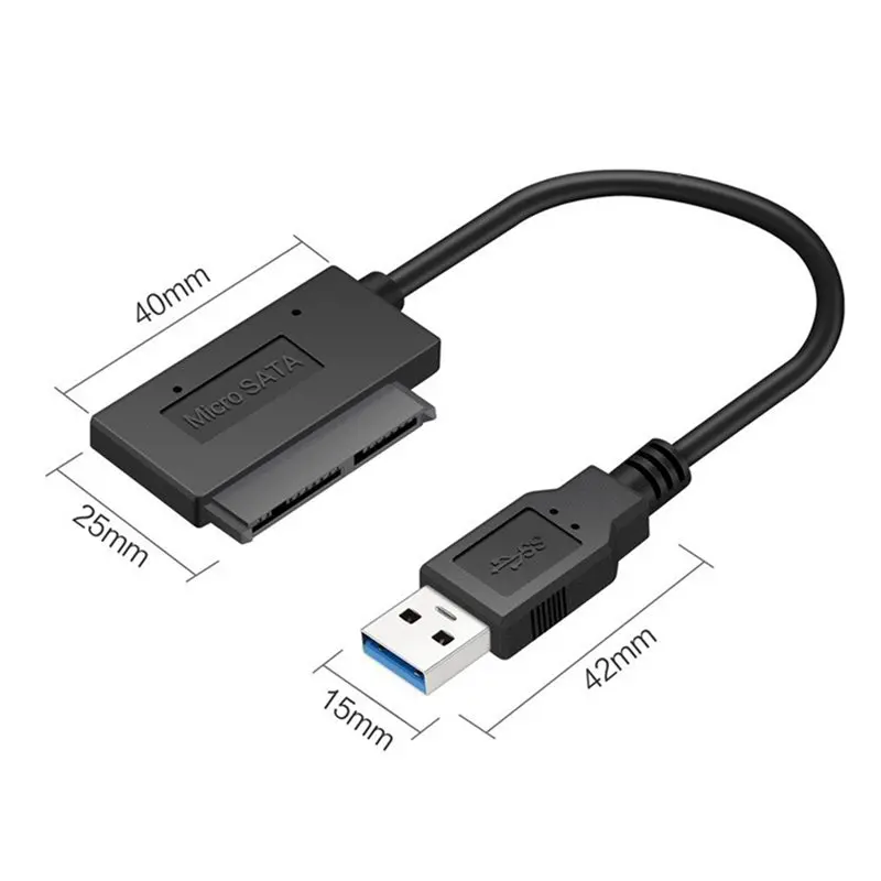 QWE-2X USB 3.0 To Micro-SATA Adapter Cable For 1.8Inch HDD SSD Converter Cord USB3.0 To 16Pin Msata 7+9 Pin Cable