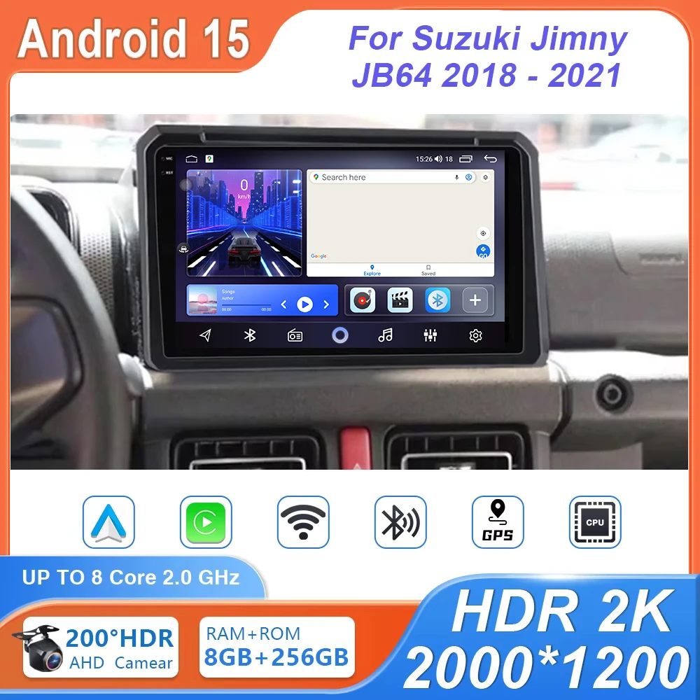 

Android 15 Car Radio Stereo For Suzuki Jimny JB64 2018 - 2021 Multimedia Navigation GPS Video Player DSP Wireless Carplay 4G DVD