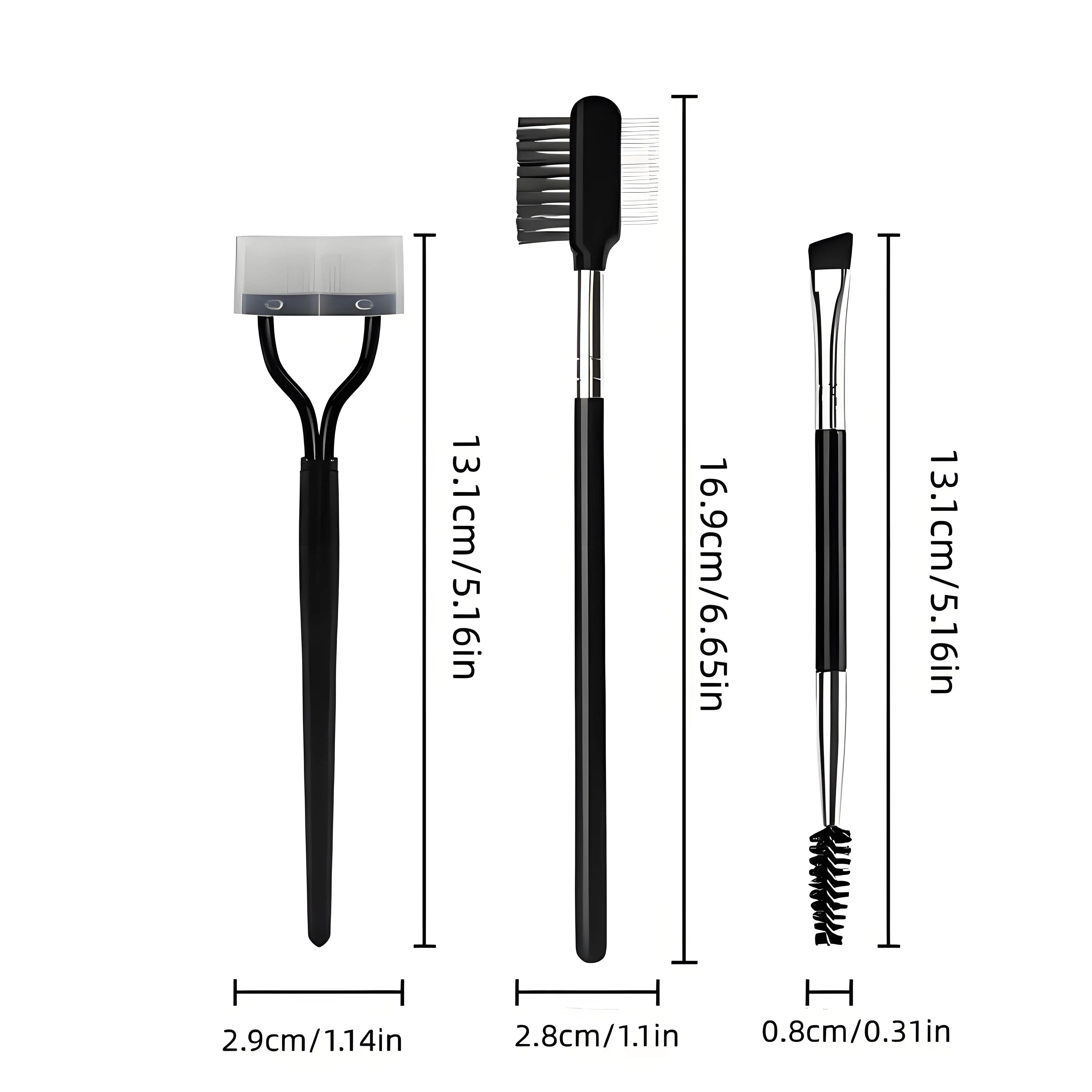 3PCS Augenbrauenpinsel Wimperntrenner Augenbrauenkamm & Wimpernspoolie Professionelle Augen-Make-up-Tools
