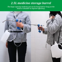 Veterinary Continuous Feeding Gun for Cattle Goat Pet Backpack Medicine Pot Drenching Gun with 2.5L Bottle 5ML/10ML/20ML/30ML