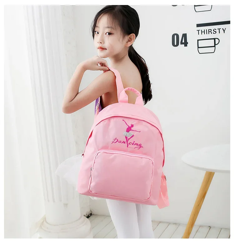 Pink Girl Dance Bag for Girls Dance Ballet Bag For Girls Children Tutu Lace Ballerina Bag Gymnastics Backpack For Kid