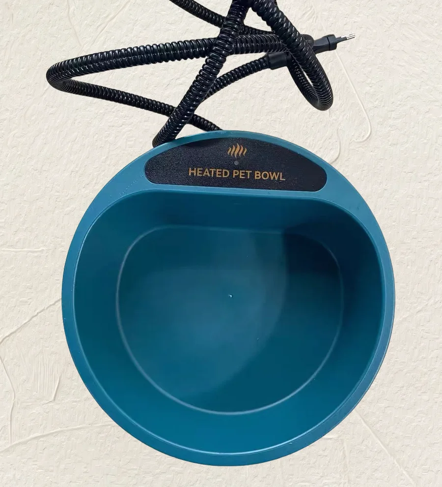 

Миска для воды с подогревом для собак на открытом воздухе, без замораживания, миска для воды с подогревом, миска для домашних животных с жевательным шнуром, 2,2 л, электрическая миска для домашних животных