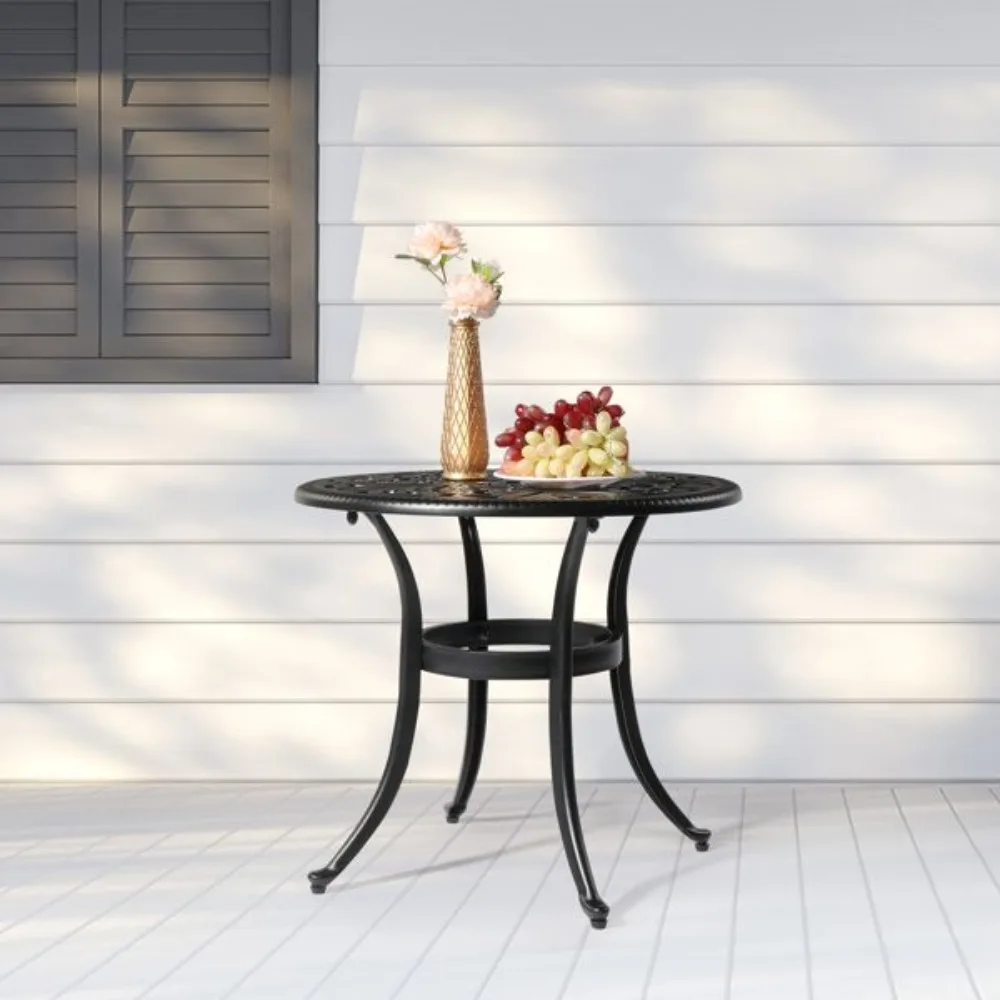 

Phoenix Cast Aluminum Round Table,Durable Construction,Easy Assembly, Cast Aluminum Cocktail Table