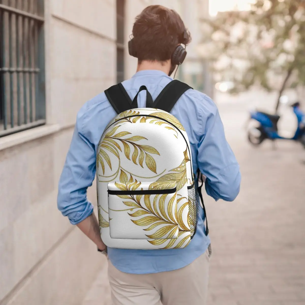 Mochila elegante y de lujo con plumas doradas, mochila para estudiantes, mochila escolar para niños, bolsos de hombro para ordenador para hombres y mujeres