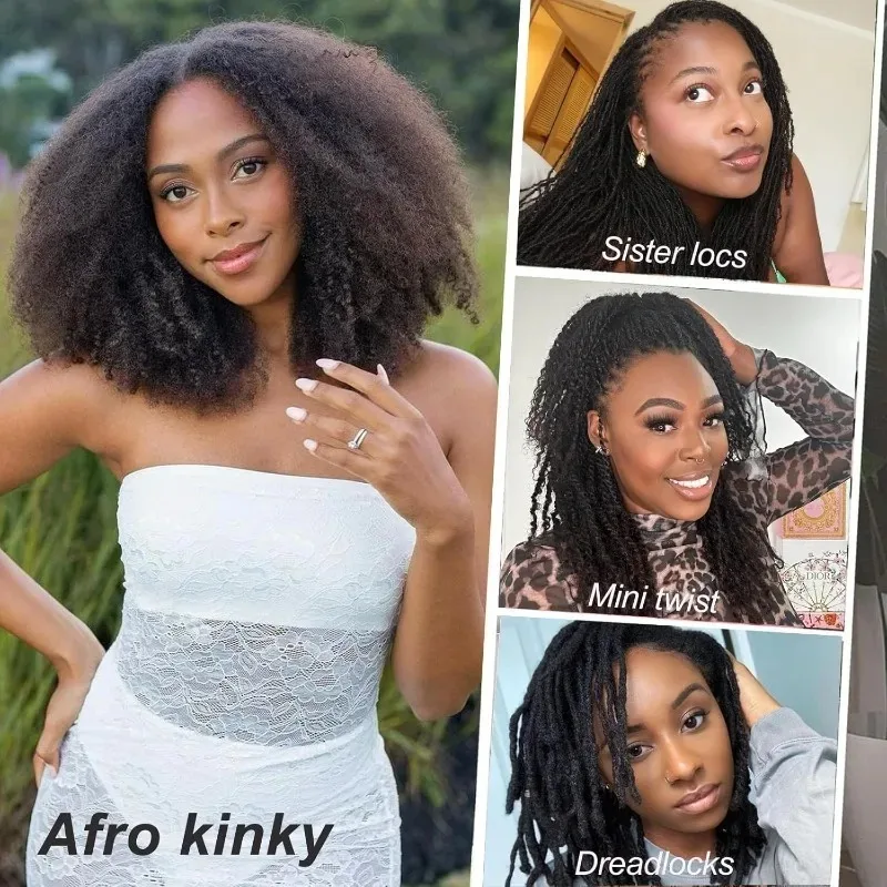 613 Blondes Afro-Kinky Echthaar in Großmengen zum Flechten, Lockiges Haar in Großmengen für Twist-Häkelzöpfe, Mini-Twists oder Dreadlock-Verlängerungen – Detail 6