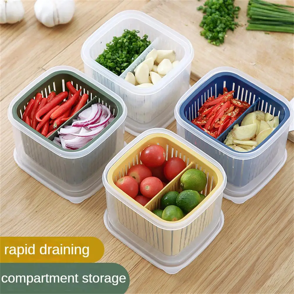 1/2/4PCS Seal Scallion Crisper Wont Drink Closed Lid Seal Refrigerator Sealed Box Kitchen Refrigerator Grid Freezer Crisper