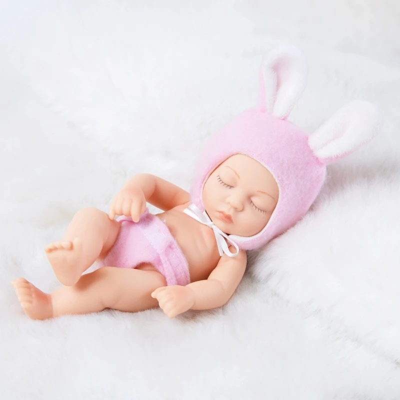 7inch Baby Girl Dolls Life Like Reborns Toy Birthday Gift Reallike & Soft Touching Infant with Clothes Eyes-Close