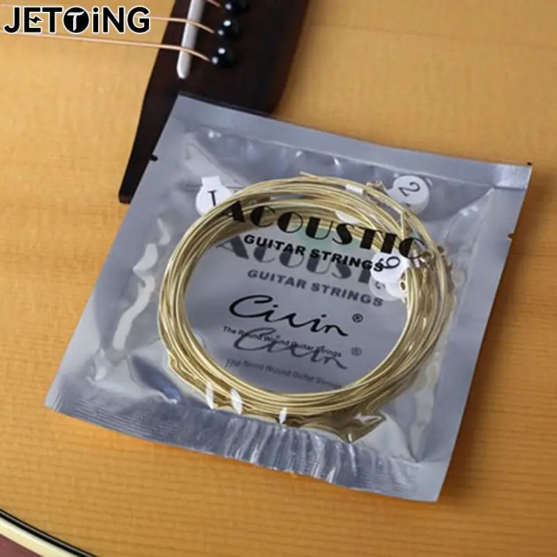 Cordes universelles en laiton pour guitare acoustique,en acier, hexagonal, pour instrument de musique, réparation, 6 pièces par lot,