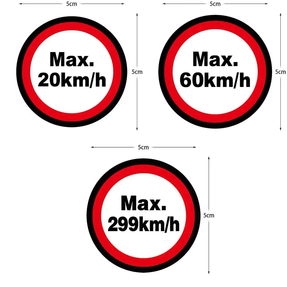 JDM Speed Limit Sticker Max 20km/h Max 60km/h Max 299km/h Car Fuel Tank Cover Bumper Sticker Motorcycle Accessories Sticker