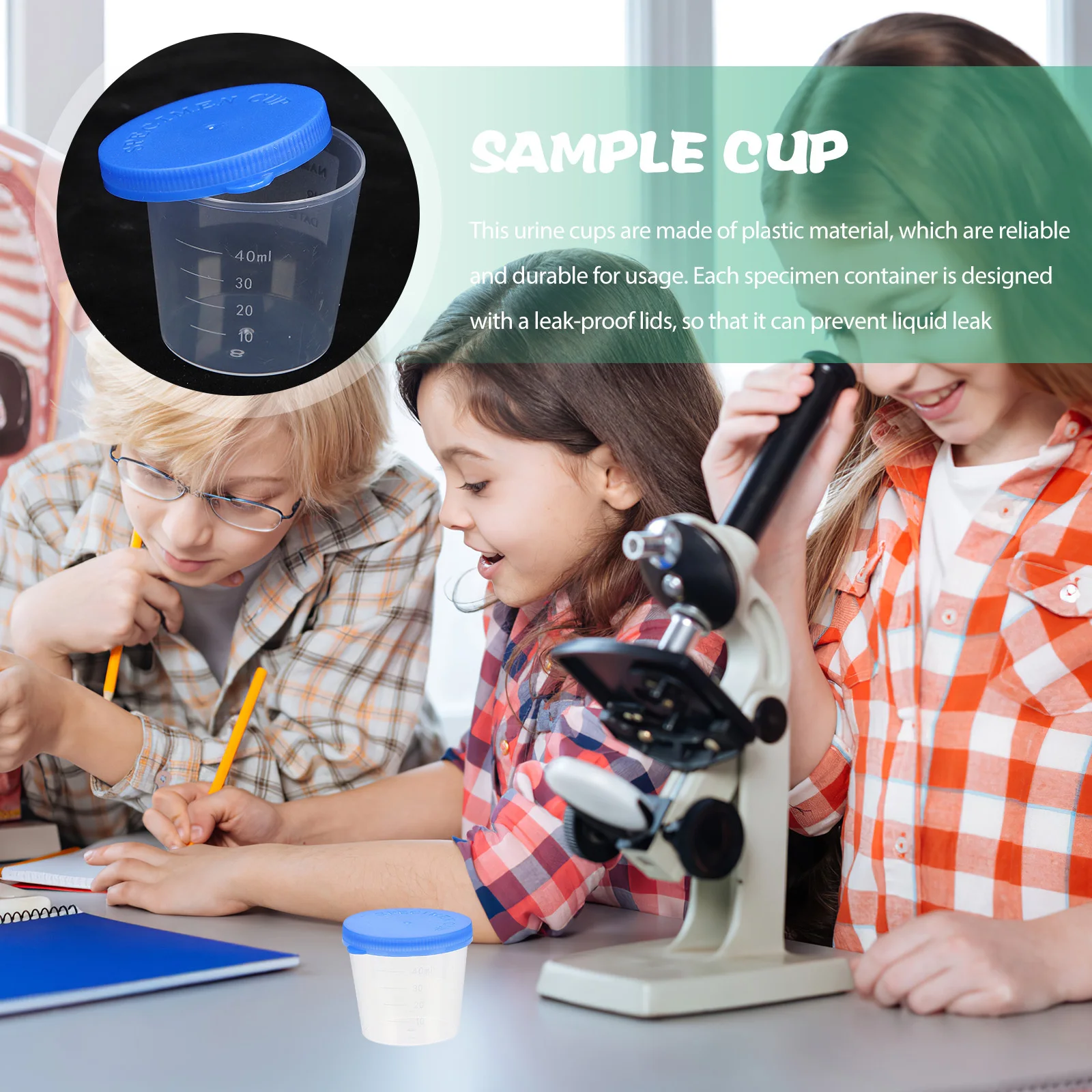

50pcs Specimen Cups With Lids Leakproof Sample Collection Containers 40Ml For Urine Fluid Home Lab Use Graduated Medical Testing