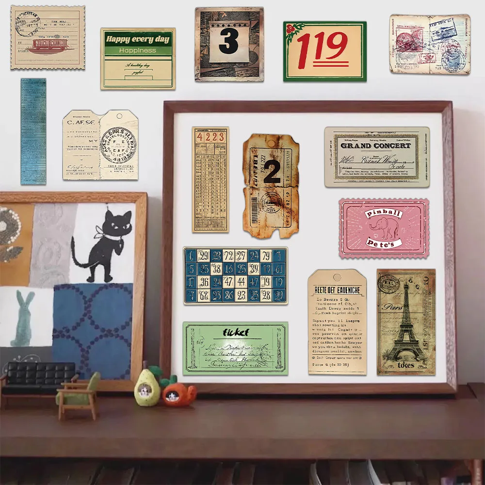 50PCS Creative Retro Design Stickers, Envelope Sealing Stickers, DIY Notebook, Water Cup, Glasses Box, Phone Stickers