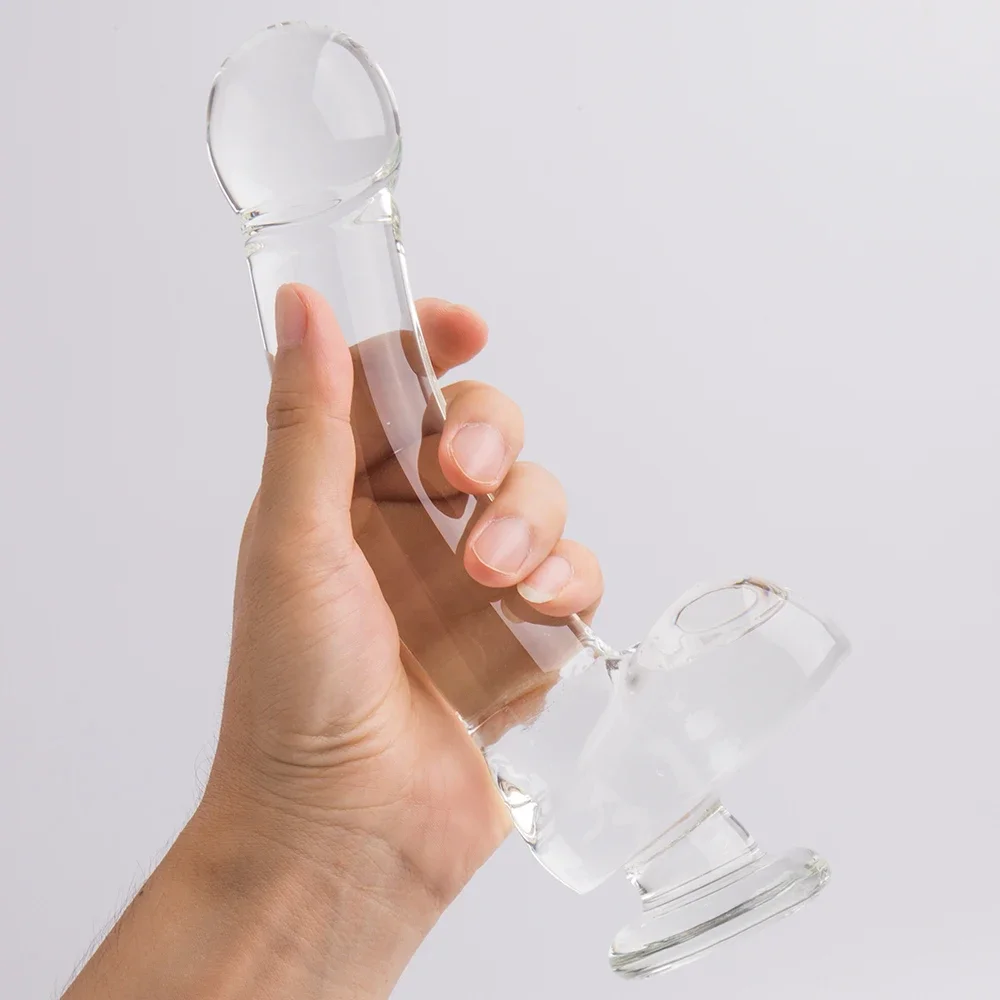 9 Inch Big Glass Dildo Gode Clear Pyrex Glass Large Dick Huge Dildo Realistic Strapon Penis Adult Supplies Sex Toys for Woman