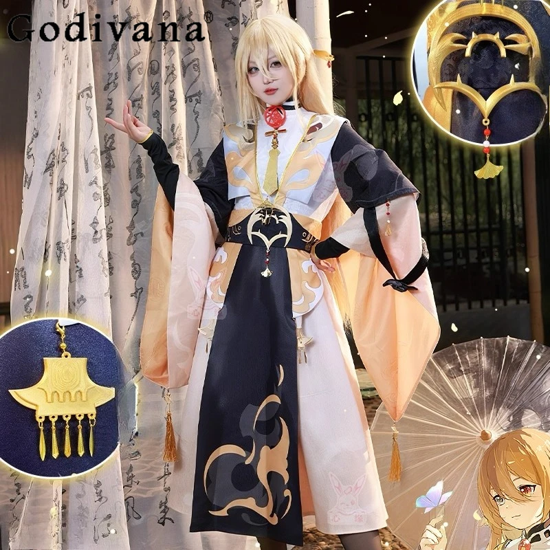 Сказка еды Hanfu, комплект в древнем стиле, женские комбинезоны с изображением Будды, костюм для косплея на Хэллоуин, карнавальные наряды для девочек