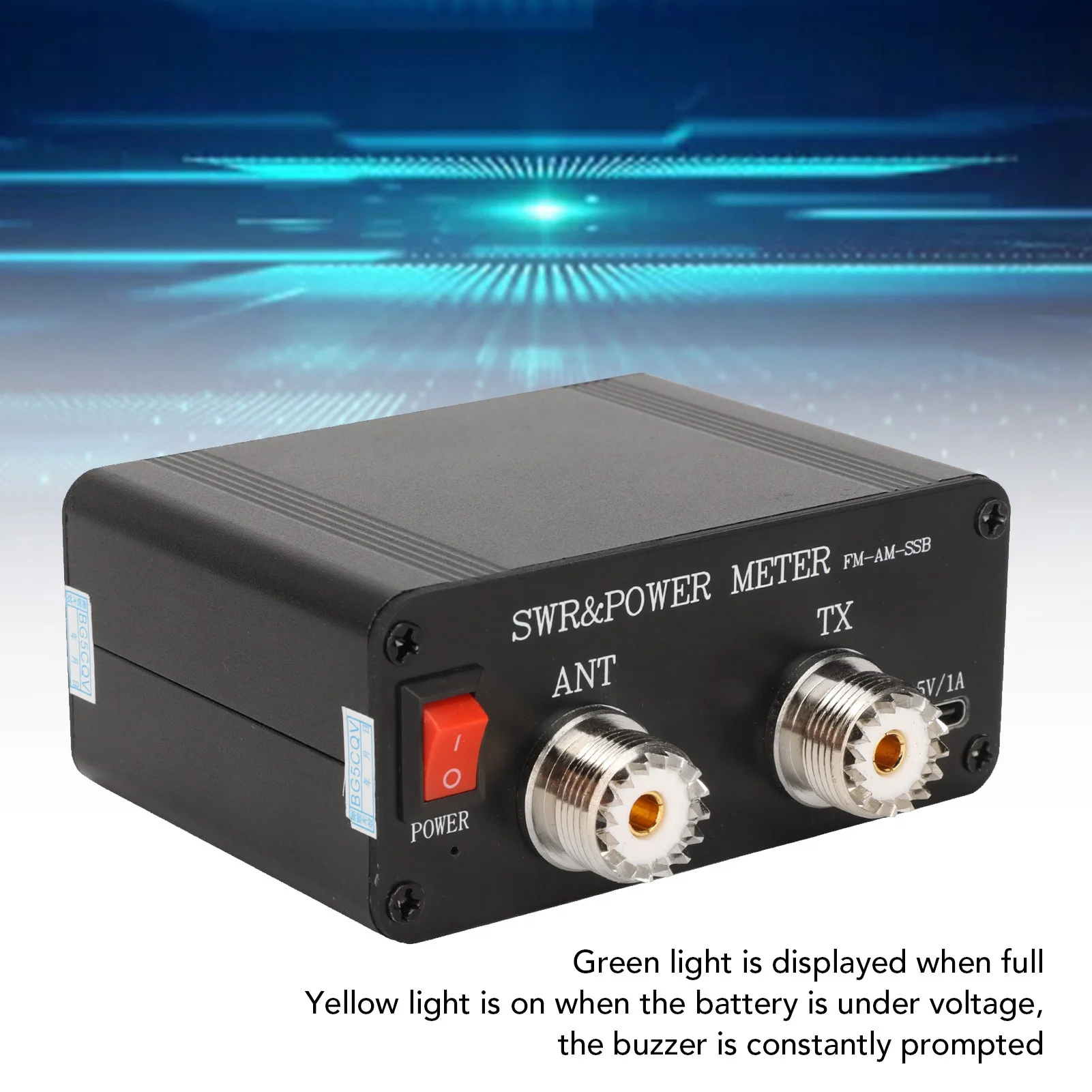 

SWR-120 Standing Wave Meter Aluminium Alloy Digital Display 120W 1.8‑50MHz FM AM CW SSB Mode ShortWave Power Standing Wave Meter