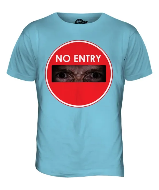 NO ENTRY ZOMBIE MENS TSHIRT TEE TOP GIFT APOCALYPSE FUNNY