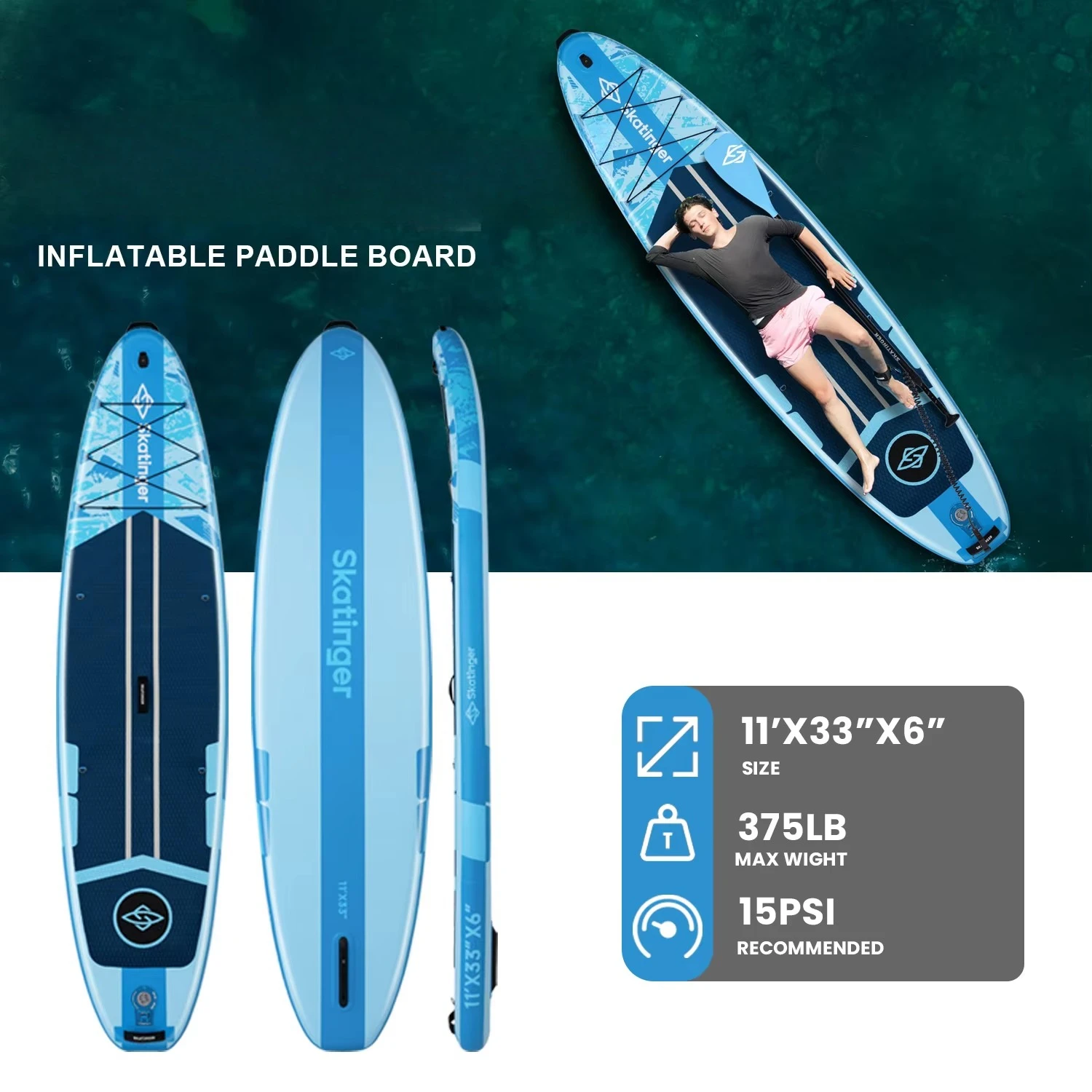 Popular Multi-Person Drop Stitch Inflatable SUP Big Paddle Board-Portable Customizable Size Color All-Round Use for