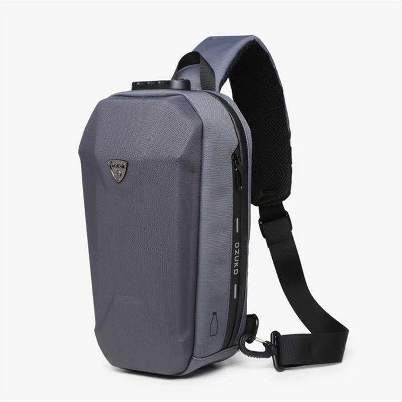 OZUKO Party bag for man Multifunction Anti-theft Shoulder Bags Male Waterproof USB Charge Short Trip Messenger Chest Bag