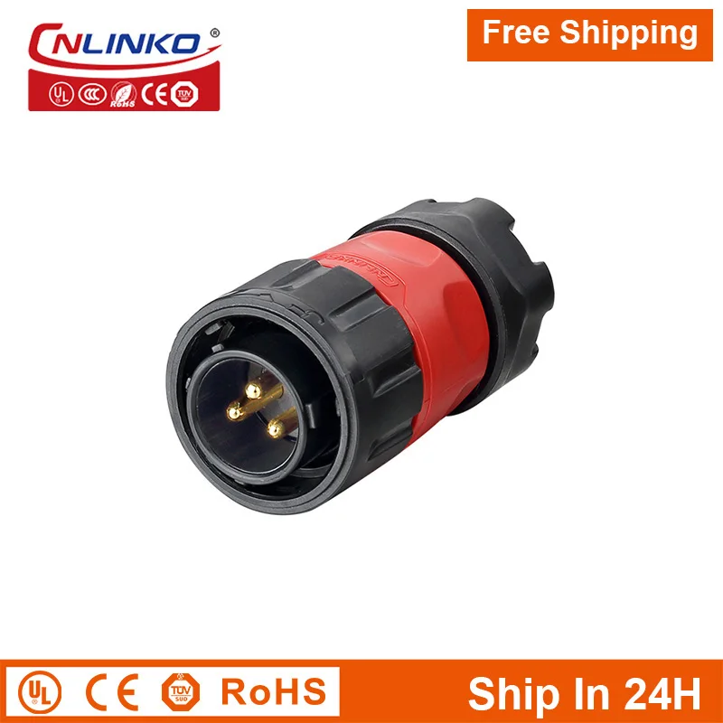 Cnlinko YM20 M20 Waterproof 3pin Circuit Power Connector Male Female Plug Socket for UAV Marin Security New Energy Free Shipping