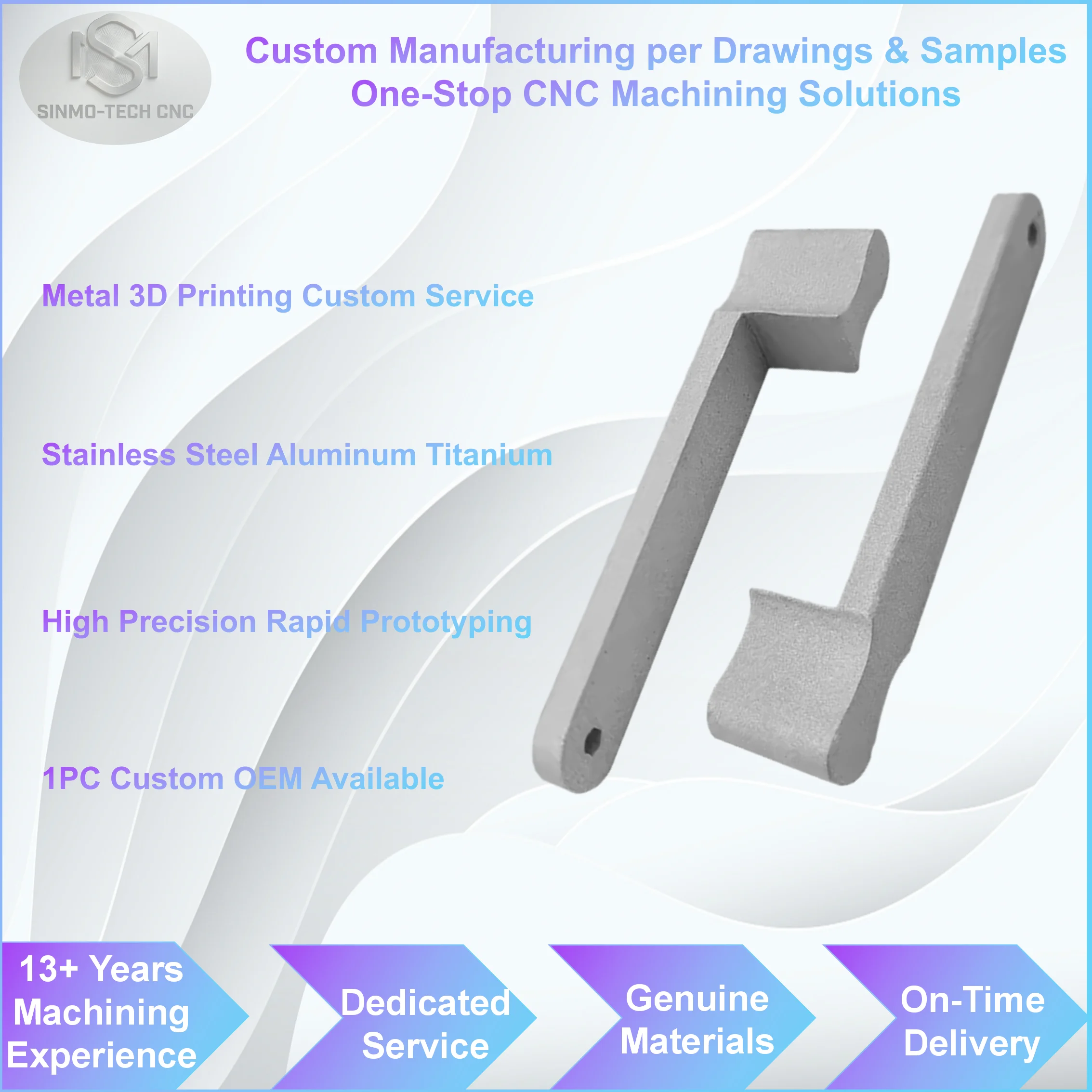 OEM Metal 3D Printing Machining Custom Stainless Steel Titanium Alloy Rapid Prototyping Service