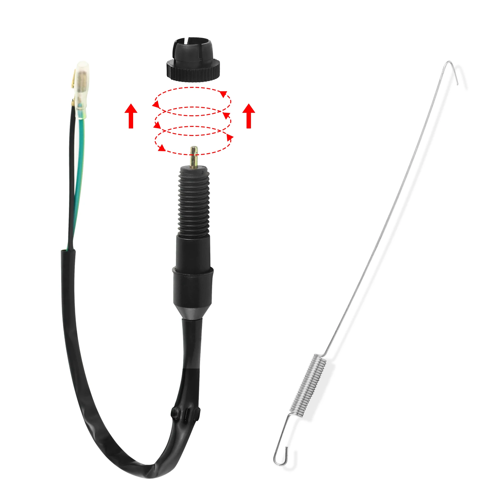 Universeller Motorrad-Rückbremslichtschalter + Feder für Honda Kawasaki Suzuki Yamaha Dirt Bike Quad Scooter Stopplichtschalter – Detail 8