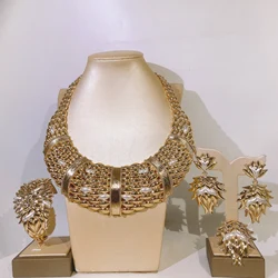 Jewelry Sets Naija Women Party Use Italian Design Non Tarnish Necklace Earrings Bangle Bracelet Ring