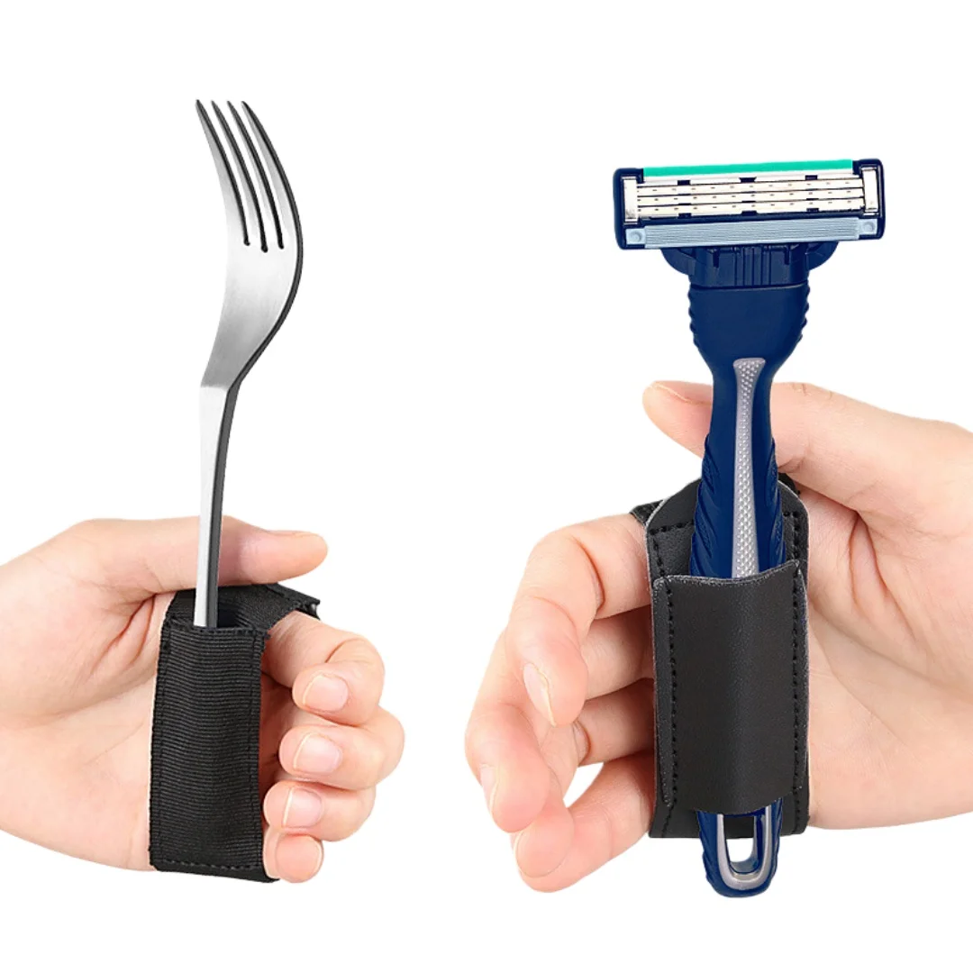 3pckEating Aid Utensil Hand Strap Utensil Holder Eating Feeding Assistance Holding Cutlery Anti Shake Auxiliary Tableware Holder