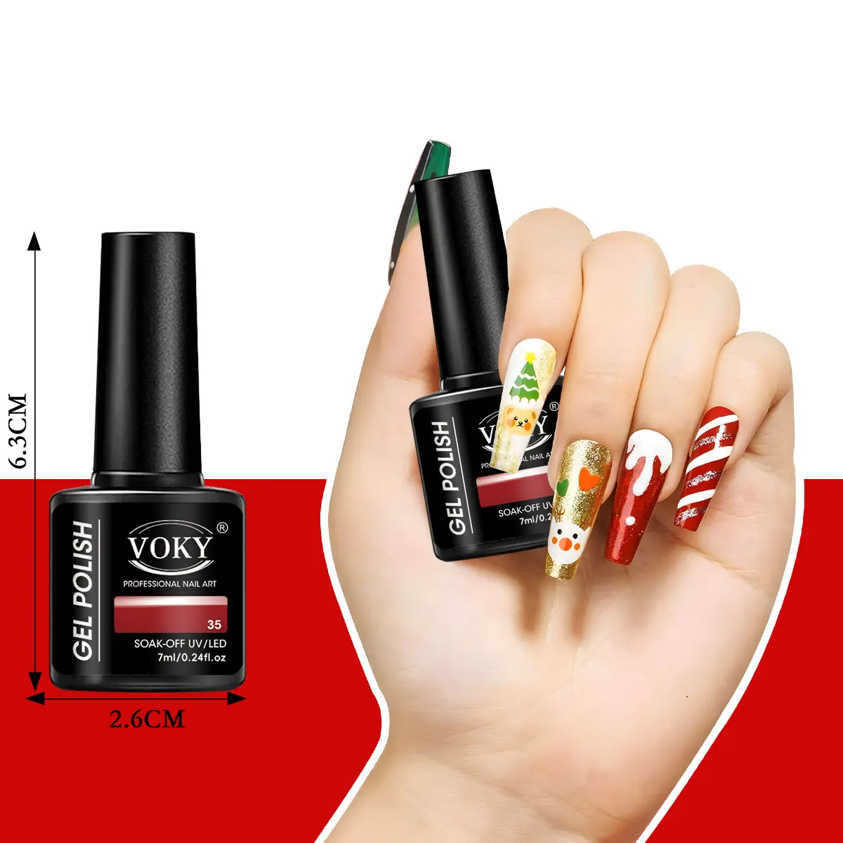 مجموعة طلاء أظافر VOKY مكونة من ست قطع لعيد الميلاد بلون موحد، مناسبة كهدية للهالوين أو عيد الميلاد أو عيد الحب. #3